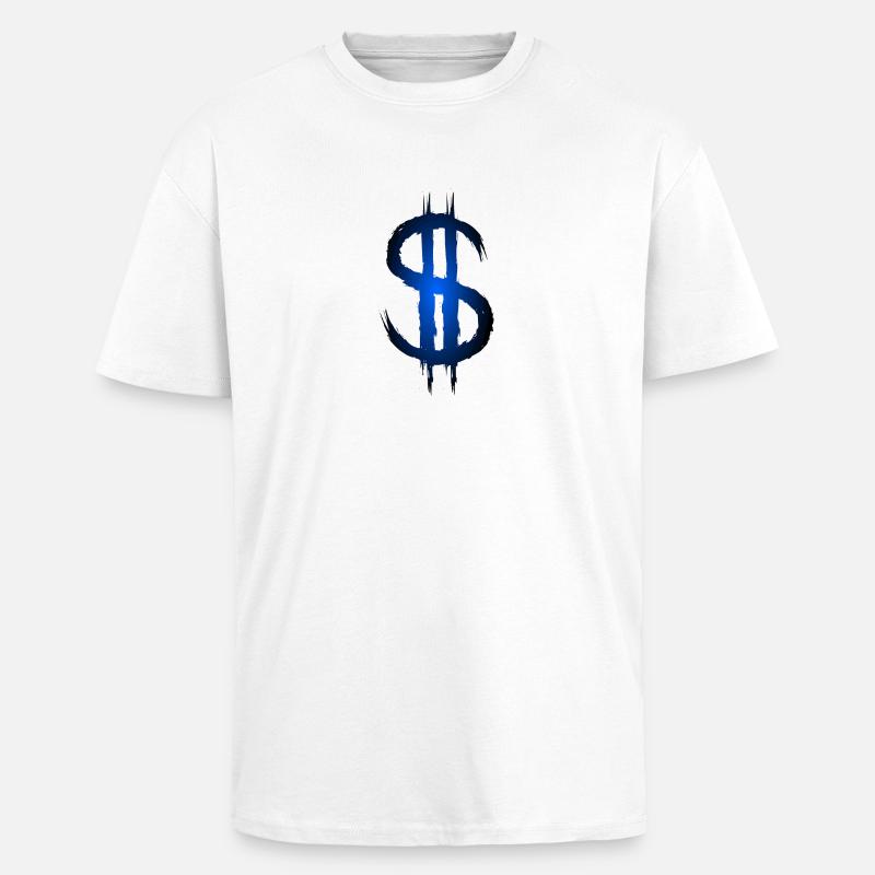 Dollarzeichen Dollar Geld Symbol - Oversized Heavyweight Unisex T-Shirt - Weiß