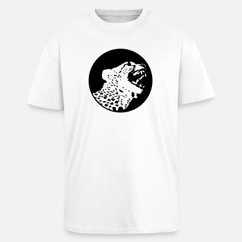 Leopard (1c) - Oversized Heavyweight Unisex T-Shirt - Weiß