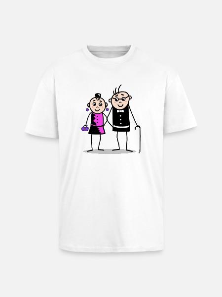 Oma & Opa - Oversized Heavyweight Unisex T-Shirt - Weiß