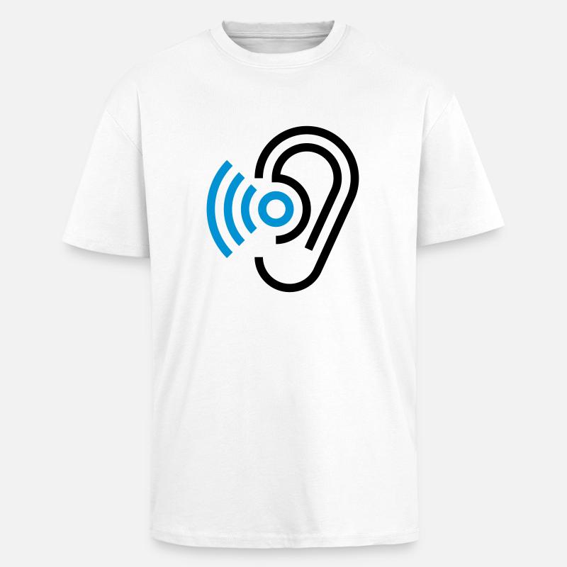 Ohr und Hörgerät - Oversized Heavyweight Unisex T-Shirt - Weiß