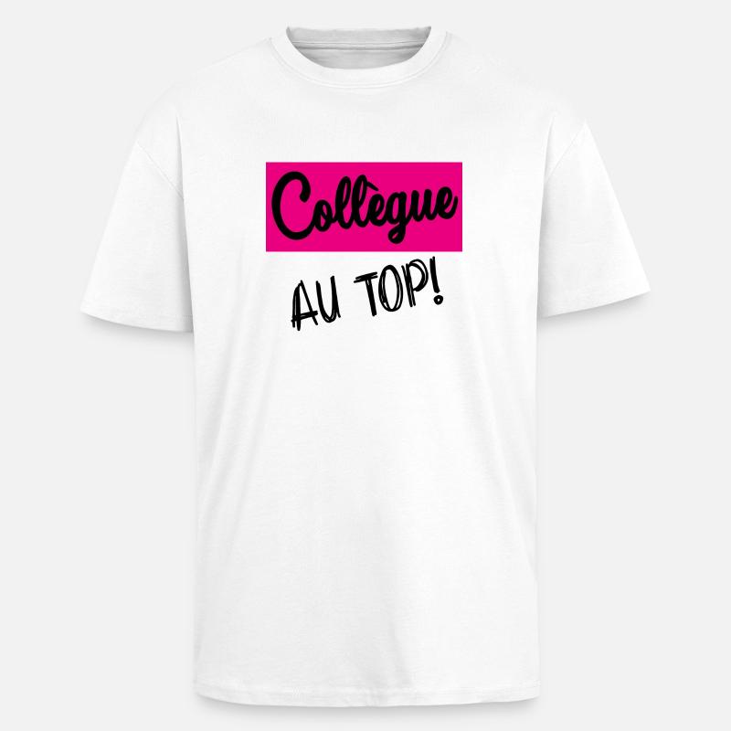 COLLEGUE - T-shirt unisexe oversize épais - blanc