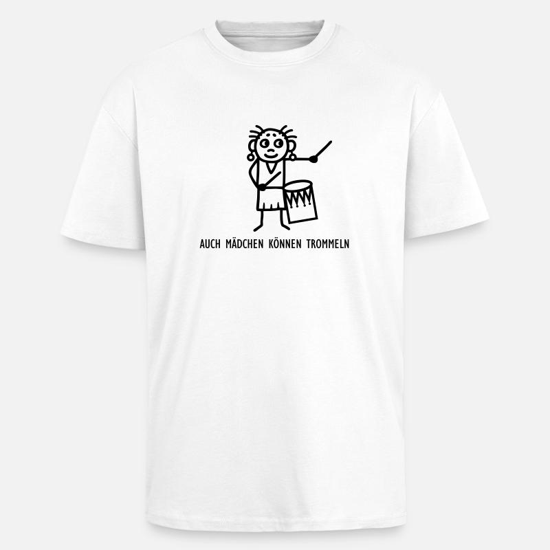 Mädchen können trommeln - Oversized Heavyweight Unisex T-Shirt - Weiß