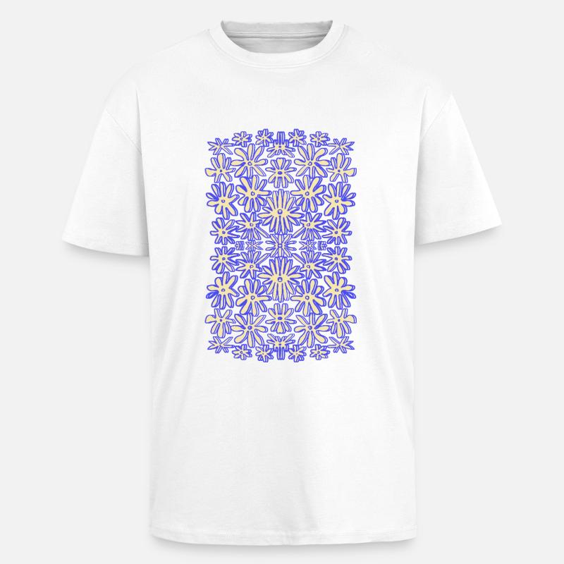 Beaucoup de fleurs - T-shirt unisexe oversize épais - blanc