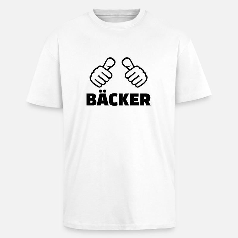 Bäcker - Oversized Heavyweight Unisex T-Shirt - Weiß