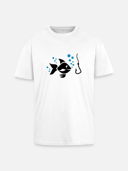 Poisson - T-shirt unisexe oversize épais - blanc