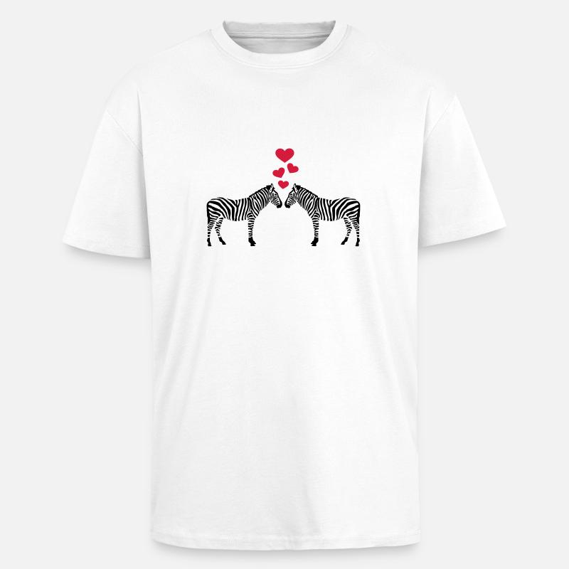 Zebras - Oversized Heavyweight Unisex T-Shirt - Weiß