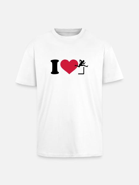I love Hurdles - Unisex Oversized Heavyweight T-shirt - white