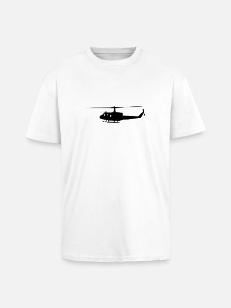 Hubschrauber - Oversized Heavyweight Unisex T-Shirt - Weiß