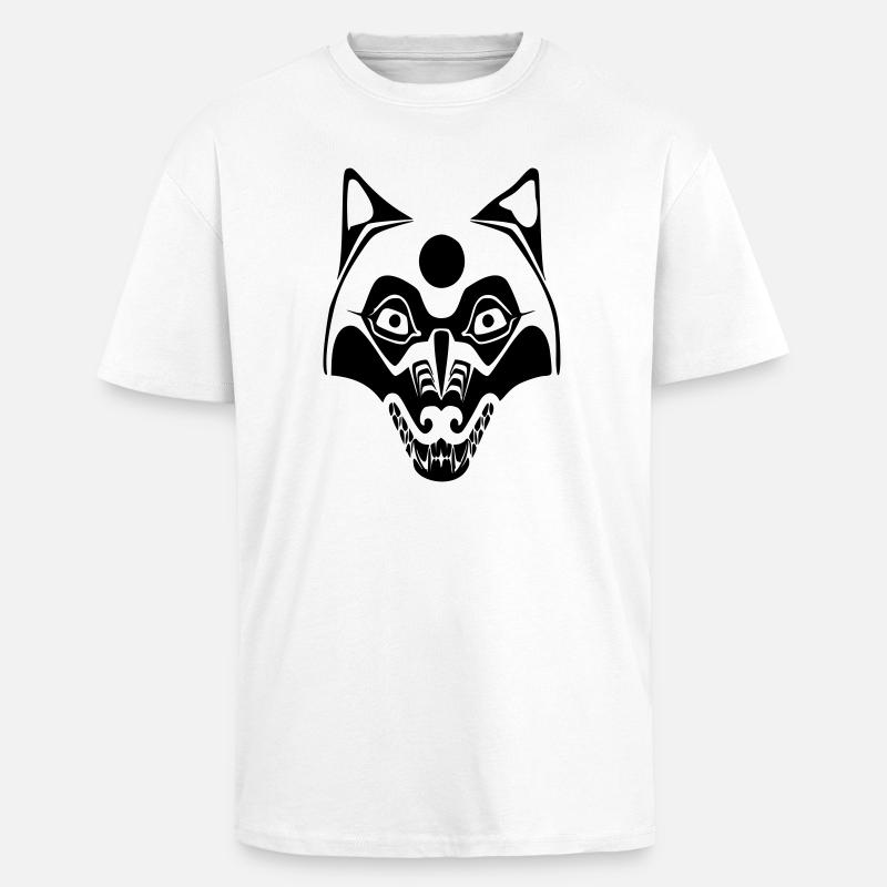 wolf - maske mond - Oversized Heavyweight Unisex T-Shirt - Weiß