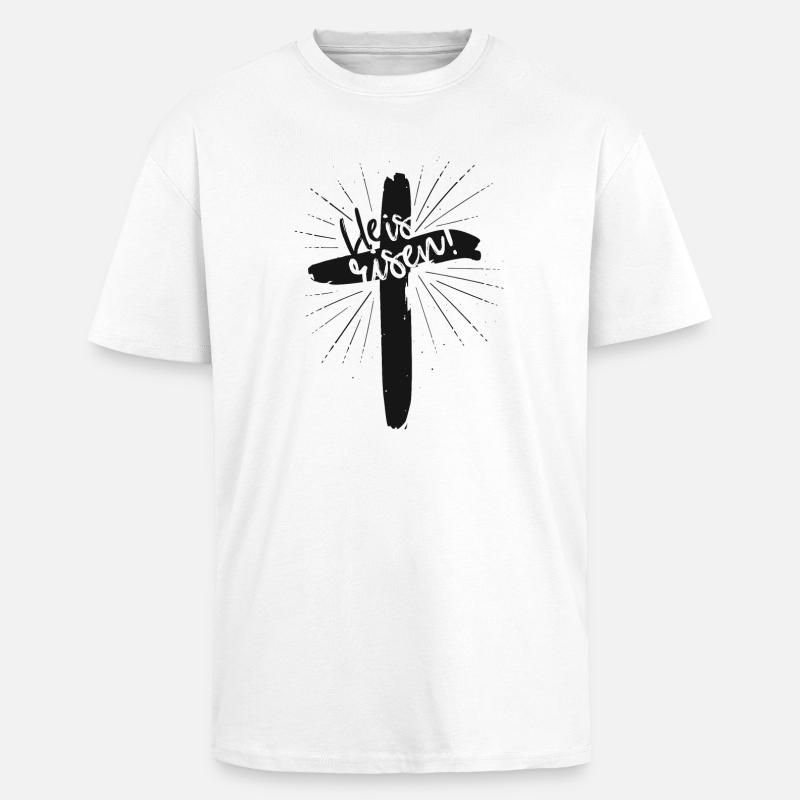 He is risen - Oversized Heavyweight Unisex T-Shirt - Weiß