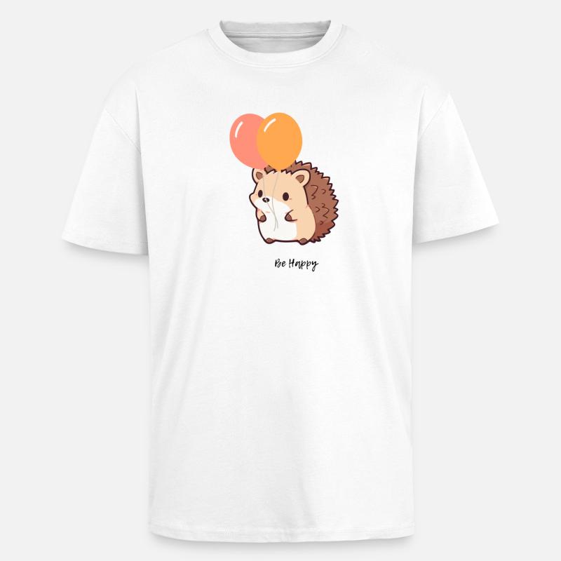 Hérisson mignon - T-shirt unisexe oversize épais - blanc