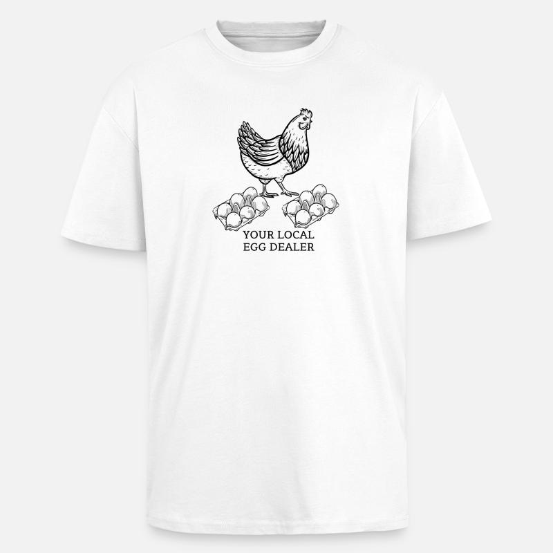 Ihr Eierhändler vor Ort - Oversized Heavyweight Unisex T-Shirt - Weiß