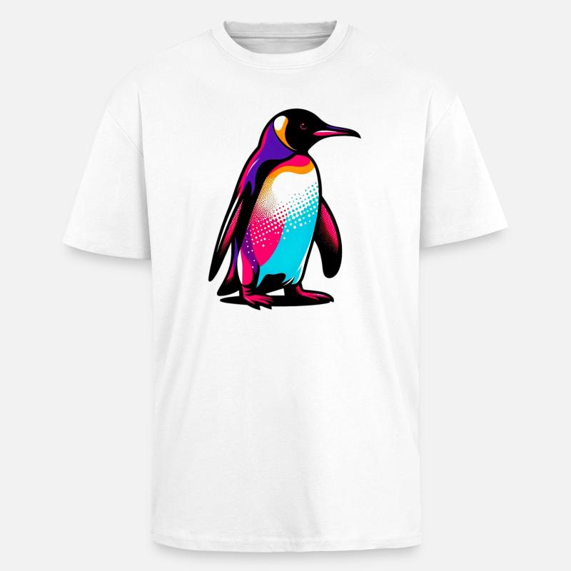 Penguin - Unisex Oversized Heavyweight T-shirt - white