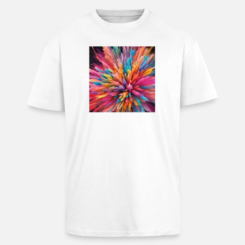 Explosion de couleurs - T-shirt unisexe oversize épais - blanc