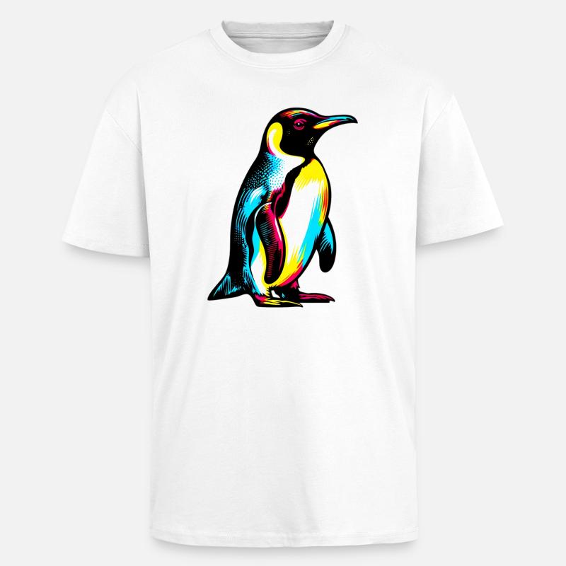 Pinguin - Oversized Heavyweight Unisex T-Shirt - Weiß