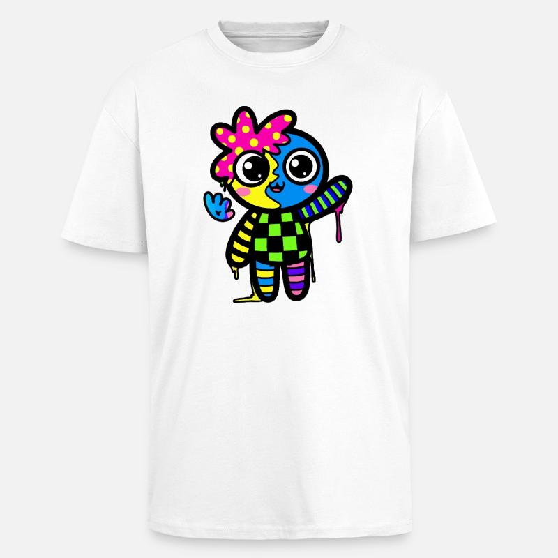 Split Face Rainbow Pop Art - Unisex Oversized Heavyweight T-shirt - white