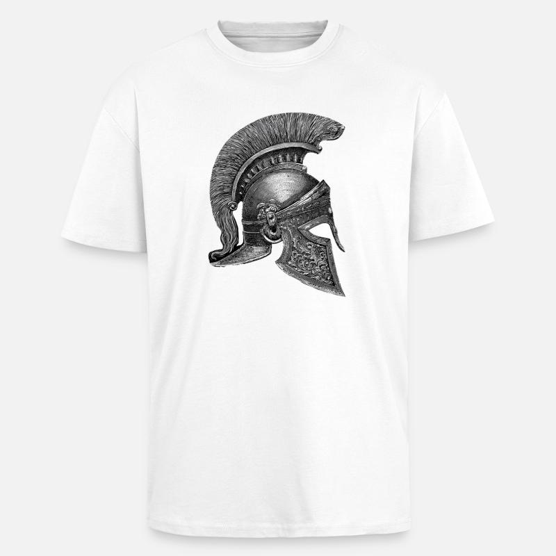 Korinthischer Helm – Antiker Stich - Oversized Heavyweight Unisex T-Shirt - Weiß