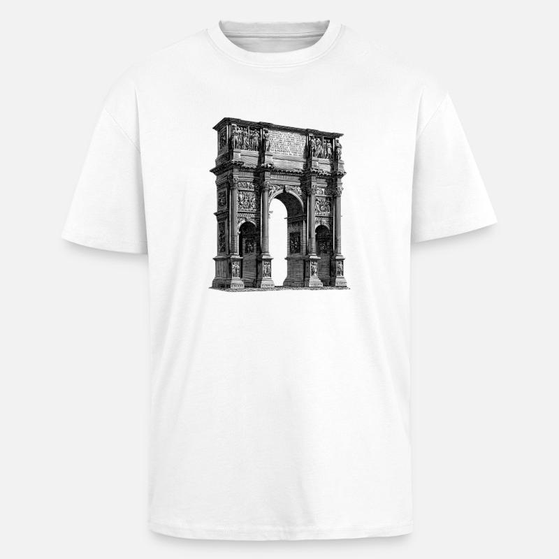 Römischer Triumphbogen – Antiker Stich - Oversized Heavyweight Unisex T-Shirt - Weiß