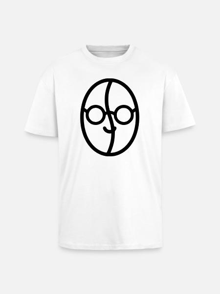 Kaffee-Liebe: Kaffeebohne mit Brille - Oversized Heavyweight Unisex T-Shirt - Weiß