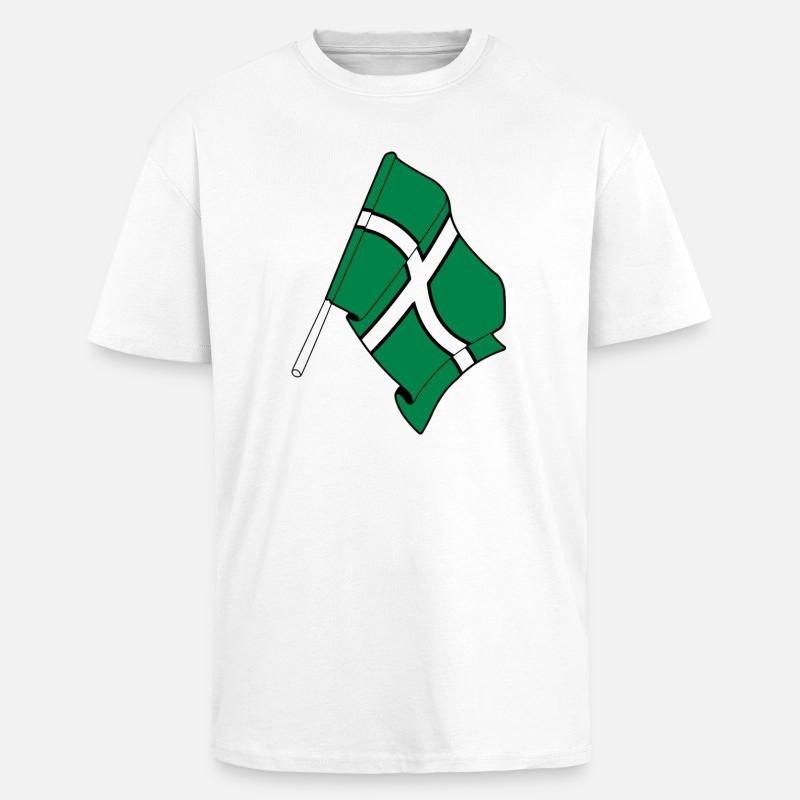 Drapeau du Devon - T-shirt unisexe oversize épais - blanc