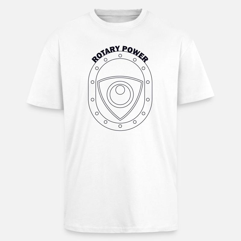 Rotatorisches Kraftschild-Emblem - Oversized Heavyweight Unisex T-Shirt - Weiß