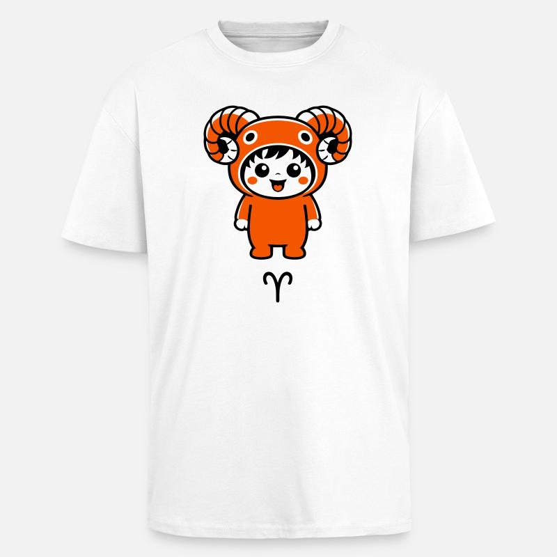 Sternzeichen Widder im Kawaii Style - Oversized Heavyweight Unisex T-Shirt - Weiß