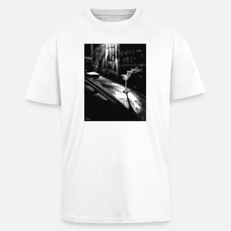 Midnight Martini auf Chrome - Oversized Heavyweight Unisex T-Shirt - Weiß