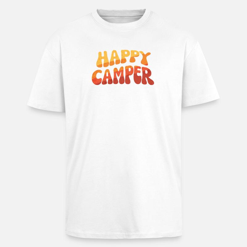 Happy Camper Gradient Text - Oversized Heavyweight Unisex T-Shirt - Weiß