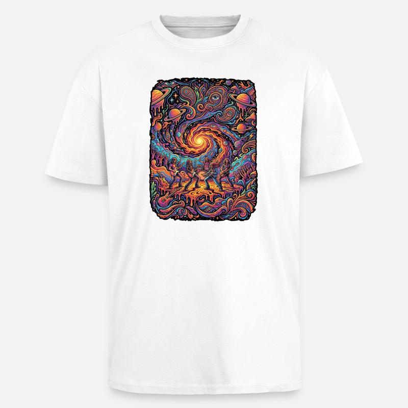 Psychedelic Rock Free Mind - Oversized Heavyweight Unisex T-Shirt - Weiß
