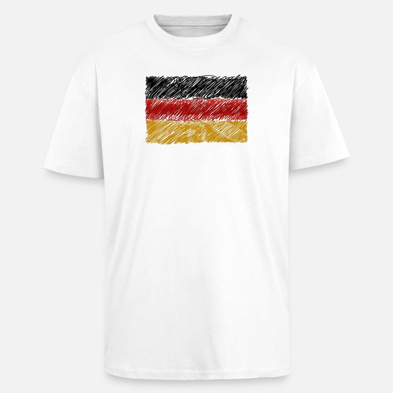 German Flag Scribble - Unisex Oversized Heavyweight T-shirt - white