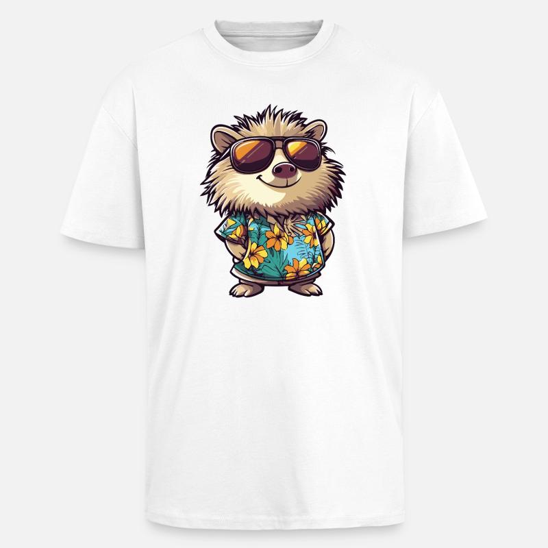 Vacances de bandes dessinées du hérisson - T-shirt unisexe oversize épais - blanc