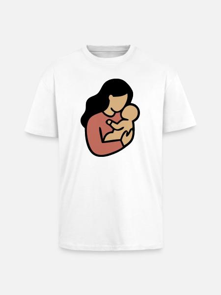 Mom Baby Boho Minimalism - Unisex Oversized Heavyweight T-shirt - white