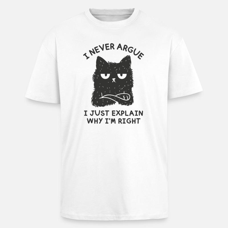 Je ne discute jamais - T-shirt unisexe oversize épais - blanc