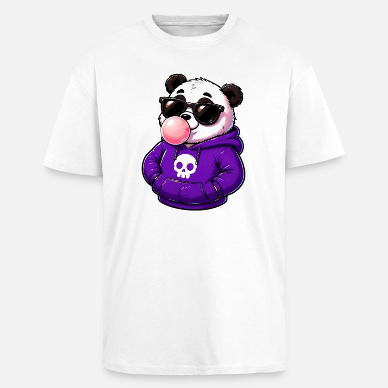 Cool_Panda_Bubblegum_Attitude - Unisex Oversized Heavyweight T-shirt - white