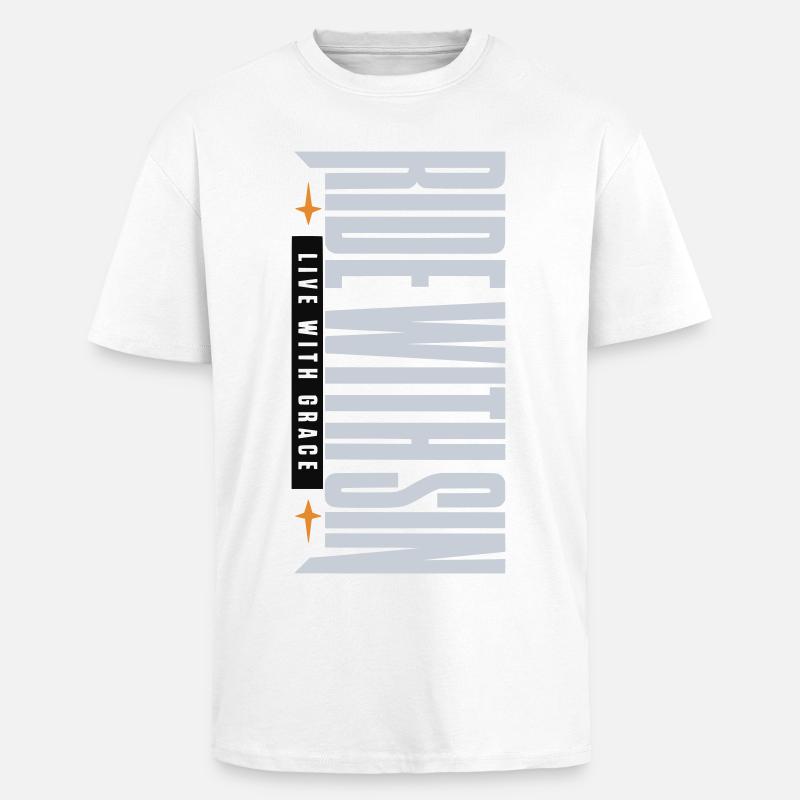 Sinners Live With Grace - Oversized Heavyweight Unisex T-Shirt - Weiß