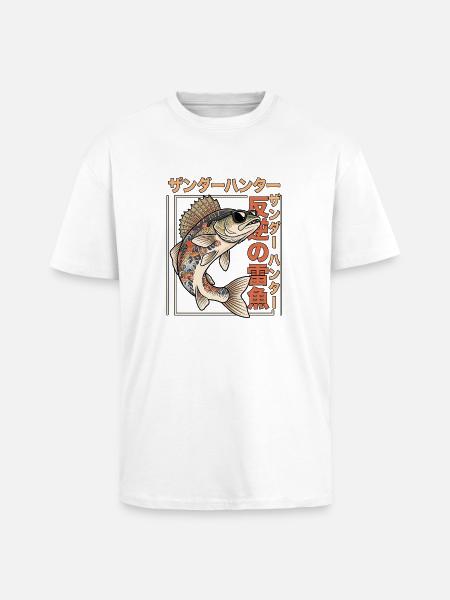 Zander Angler - Oversized Heavyweight Unisex T-Shirt - Weiß