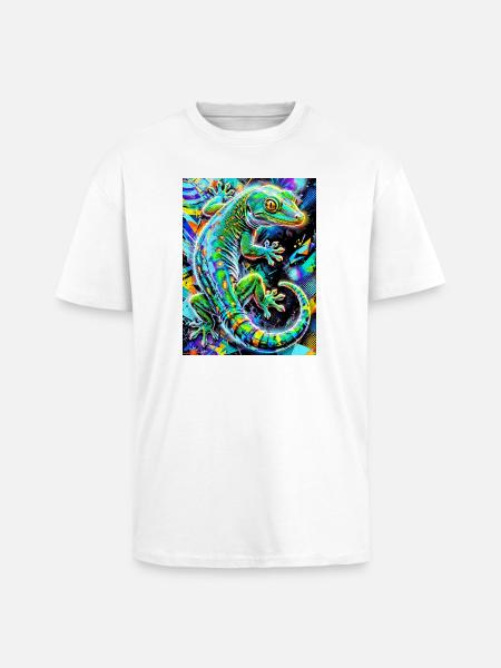 Gecko - Unisex Oversized Heavyweight T-shirt - white