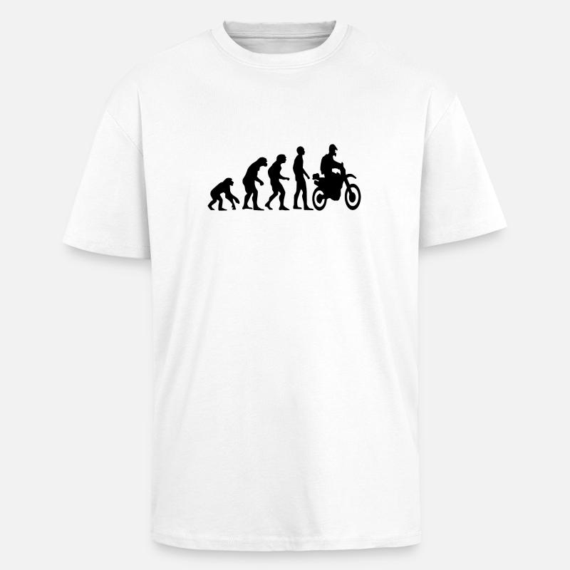 Human Evolution Enduro - T-shirt unisexe oversize épais - blanc