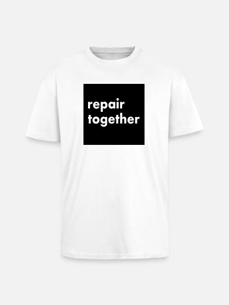 repair together - Unisex Oversized Heavyweight T-shirt - white