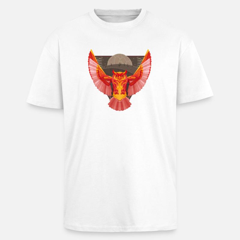 Epische Eule - Oversized Heavyweight Unisex T-Shirt - Weiß