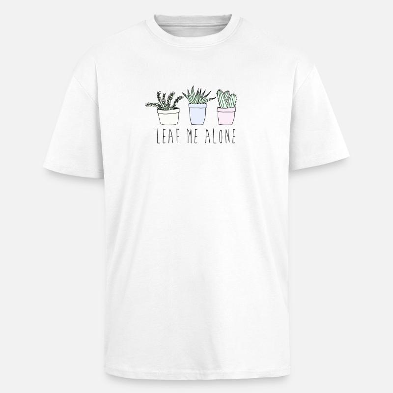 Leaf me alone - Unisex Oversized Heavyweight T-shirt - white