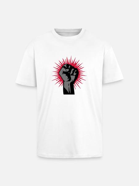 faust / fist - Oversized Heavyweight Unisex T-Shirt - Weiß