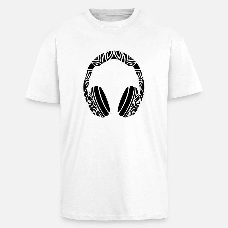 ausgefallene kopfhörer - Oversized Heavyweight Unisex T-Shirt - Weiß