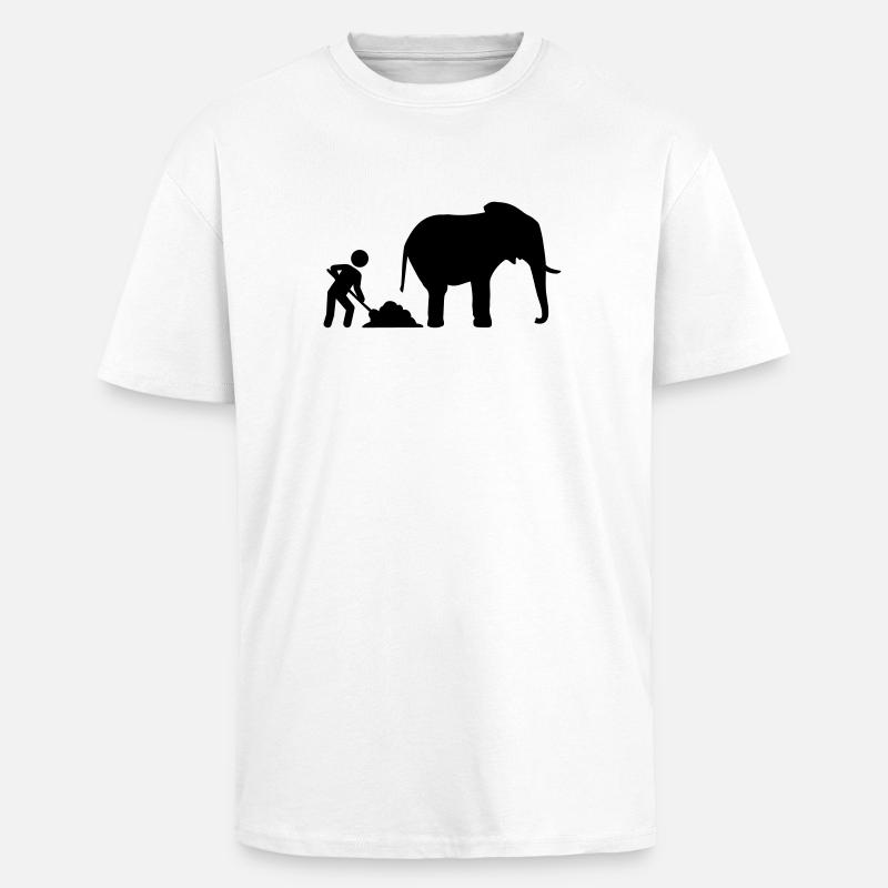 Elephant - Unisex Oversized Heavyweight T-shirt - white