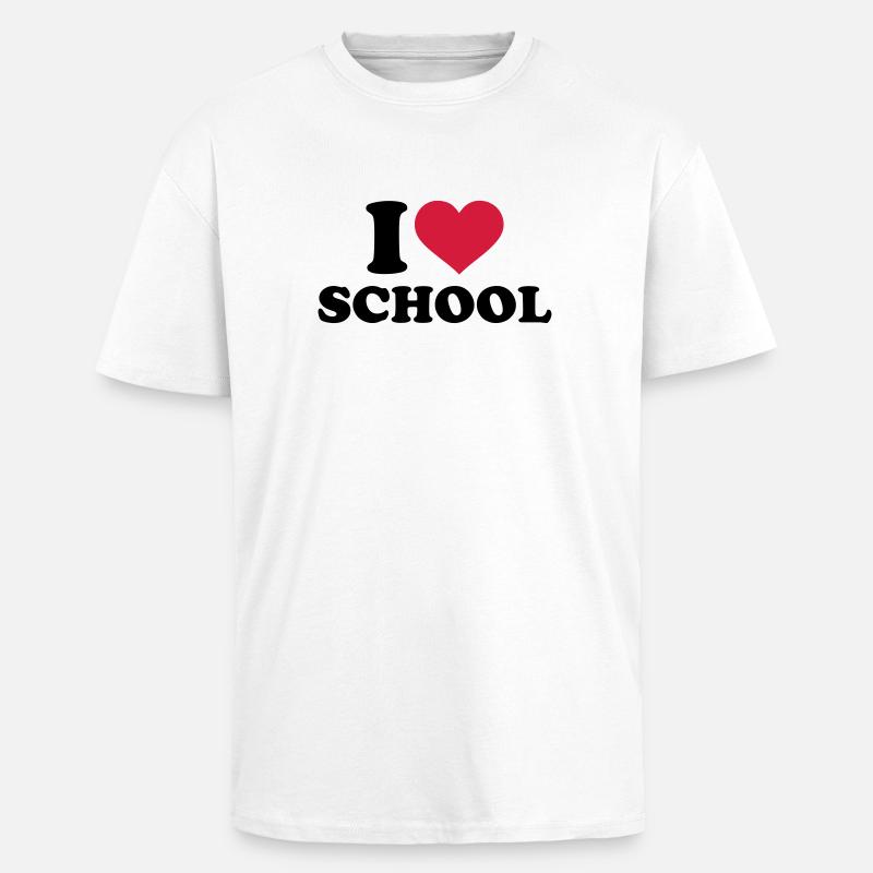I love School - T-shirt unisexe oversize épais - blanc