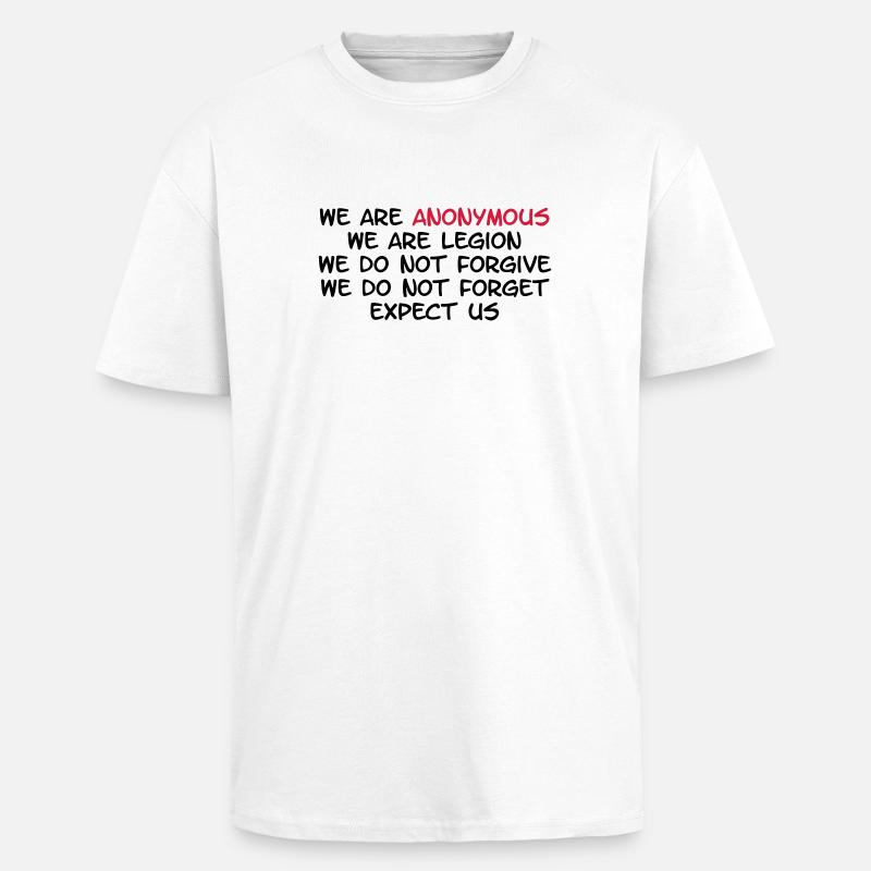 Anonymous - T-shirt unisexe oversize épais - blanc