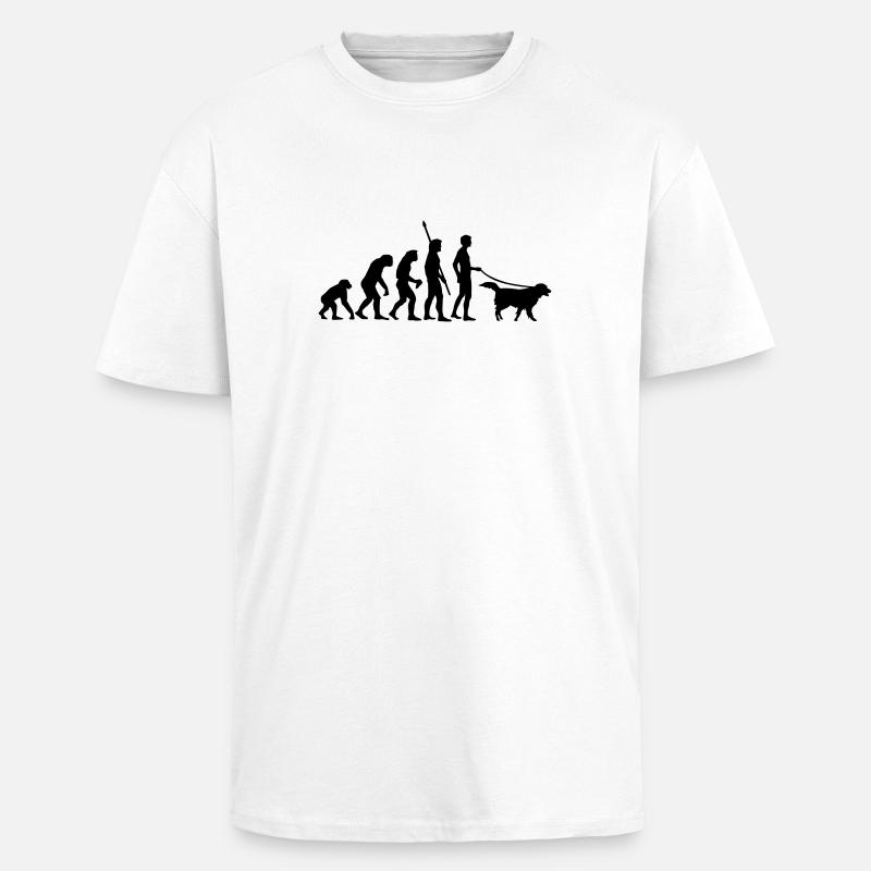 evolution_dog - T-shirt unisexe oversize épais - blanc