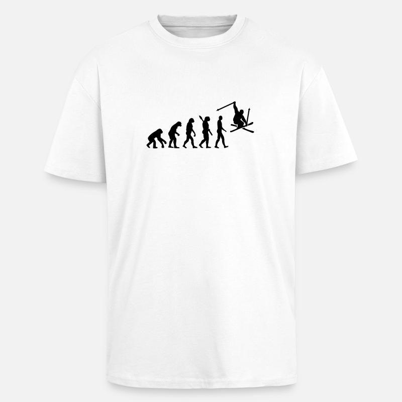 Evolution Ski - T-shirt unisexe oversize épais - blanc