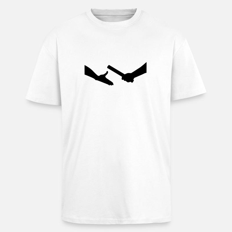 Course relais - T-shirt unisexe oversize épais - blanc