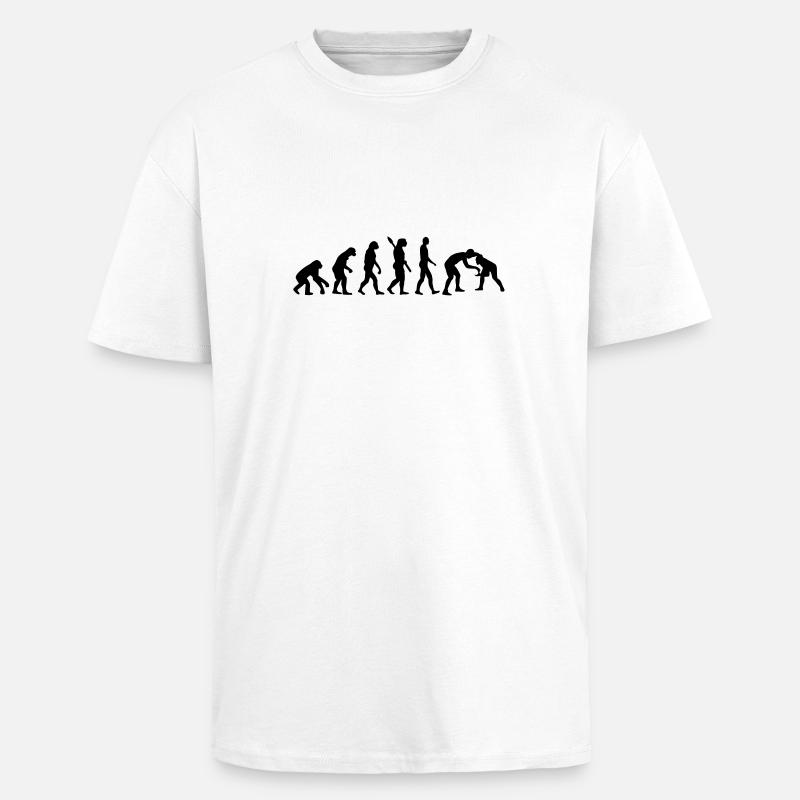 Évolution Lutte - T-shirt unisexe oversize épais - blanc